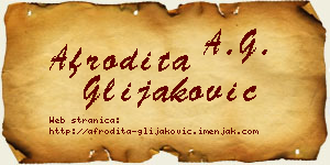 Afrodita Glijaković vizit kartica